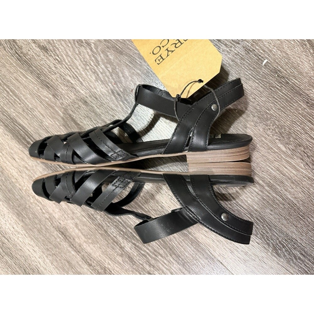 Frye and Co. Women’s Black Leather Strappy Gladiator Flat Sandals Size 7.5 - Picture 11 of 11